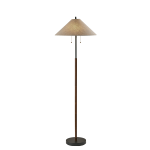 Adesso Palmer Floor Lamp, 62inH, Light Brown/Black/Walnut