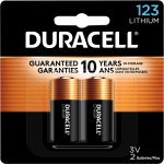 Duracell 123 3V High Power Lithium Batteries, Pack of 2