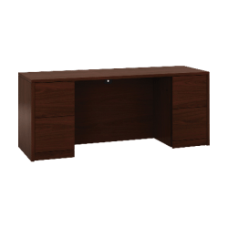 HON 10500 H105900 Kneespace Credenza - 2-Drawer - 72in x 24in x 29.5in x 1.1in - 2 - Material: Wood - Finish: Harvest, Laminate