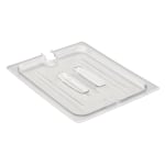 Cambro Camwear 1/2 H-Pan Notched Food Pan Lids With Handles, Clear, Set Of 6 Lids