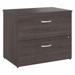 Bush Business Furniture Hybrid 35-11/16inW x 23-3/8inD Lateral 2-Drawer File Cabinet, Storm Gray, Standard Delivery