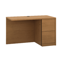 HON 10700 Series Left-Pedestal Credenza - 72in x 24in x 29.5in x 1.1in - 2 x File Drawer(s) - Single Pedestal on Left Side - Square Edge - Material: Wood - Finish: Laminate, Mahogany