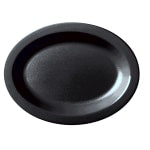 Cambro Camwear Plastic Oval Dinnerware Plates, 12in, Black, Pack Of 24 Plates