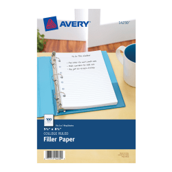 Office Depot Brand Notebook Filler Paper, College-Ruled, 8in x 10 1/2in, White, Pack Of 150 Sheets