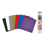 Brother ScanNCut Adhesive Craft Vinyl And Grid Transfer Tape, Assorted Colors, Set Of 10 Sheets