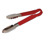 Winco Scalloped Tongs, 12in, Red