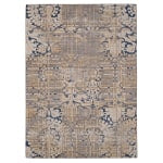 Linon Washable Outdoor Area Rug, Verona, 7ft x 9ft, Navy/Sand