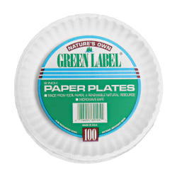 AJM Plates, 9in, White, 100 Per Pack, 12 Packs Per Carton