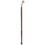 Brazos Walking Sticks Twisted Cocobolo Walking Cane With Brass Hame Top, 37in