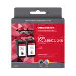 Office Depot Brand Remanufactured Black And Tri-Color Ink Cartridge Replacement For Canon PG-245, CL-246, Pack Of 2