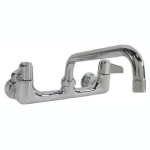 T&S Brass Wall-Mount Swivel Faucet, 12in Spout, 8in Centers, Stainless