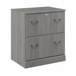 Bush Furniture Saratoga 26-6/7inW x 19-2/5inD Lateral 2-Drawer File Cabinet, Modern Gray, Standard Delivery