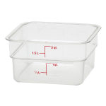 Cambro Camwear 2-Quart CamSquare Storage Containers, Clear, Set Of 6 Containers