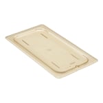 Cambro H-Pan High-Heat GN 1/3 Flat Covers, 3/8inH x 6-7/8inW x 12-3/4inD, Amber, Pack Of 6 Covers