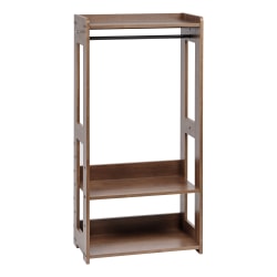 IRIS Compact Wood Garment Rack, 47-1/4inH x 23-5/8inW x 12-5/8inD, Brown