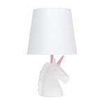 Simple Designs Sparkling Unicorn Table Lamp, 16inH, White/Pink