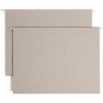 Smead TUFF 1/3 Tab Cut Legal Recycled Hanging Folder - 8 1/2in x 14in - 4in Expansion - Top Tab Location - Assorted Position Tab Position - Steel Gray - 10% Recycled - 18 / Box