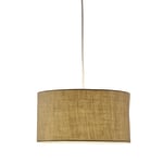 Adesso Harvest Pendant Ceiling Lamp, 15inW, Wheat Burlap Drum Shade