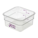 Cambro Camwear 2-Quart CamSquare Storage Containers, Allergen-Free Purple, Set Of 6 Containers