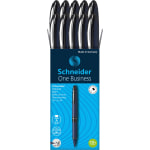 Schneider One Business Rollerball Pens, 0.6mm Pen Point Size, Black Ink, 10/Box