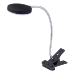 Bostitch Metal Gooseneck Clamp-On LED Desk Lamp, 13-9/16inH, Black