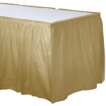 Amscan Plastic Table Skirts, Gold, 21' x 29in, Pack Of 2 Skirts