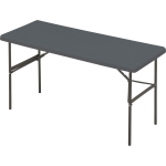 Iceberg IndestrucTable TOO 1200-Series Folding Table, 60inW x 24inD, Charcoal Gray