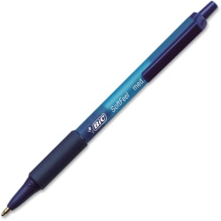 BIC SoftFeel Retractable Ball Pens - Medium Pen Point - 1 mm Pen Point Size - Retractable - Blue - Blue Barrel - 36 / Box