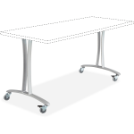 Safco Rumba Training Table T-leg Base with Casters - Metallic Gray T-shaped Base - 2 Legs - 25.25in Height x 5.25in Width