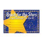 Barker Creek Blank Award Certificates, Reach For The Stars, 8 1/2in x 5 1/2in, Pack Of 30