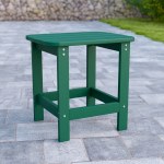 Flash Furniture Charlestown All-Weather Adirondack Side Table, 18-1/4inH x 18-3/4inW x 15inD, Green