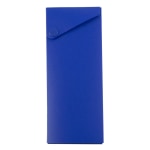 JAM Paper Plastic Slide Pencil Case, 7 3/4inH x 2 3/4inW x 1 1/8inD, Blue