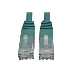 Tripp Lite Cat6 Cat5e Gigabit Molded Patch Cable RJ45 M/M 550MHz Green 12ft - 128 MB/s - Patch Cable - 12 ft - 1 x RJ-45 Male Network - 1 x RJ-45 Male Network - Gold Plated Contact - Green