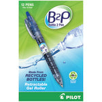 Pilot "Bottle to Pen" B2P Retractable Gel Pens, Fine Point, 0.7 mm, 89% Recycled, Translucent Barrel, Blue Ink, Pack Of 12