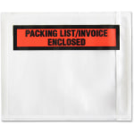 Sparco Pre-Labeled Waterproof Packing Envelopes - Packing List - 4 1/2in Width x 5 1/2in Length - Self-adhesive Seal - Low Density Polyethylene (LDPE) - 1000 / Box - White