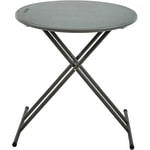 AbilityOne Blow-Molded Adjustable Folding Table, 28inH x 24inW x 24inD, Charcoal Gray/Gray