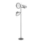 LumiSource Eclipse Floor Lamp, 66inH, White Shade/Black Base