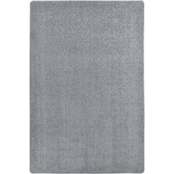 Joy Carpets Kid Essentials Solid Color Rectangle Area Rug, Endurance, 12ft x 7"6in, Silver