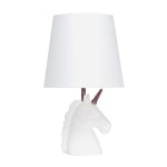 Simple Designs Sparkling Unicorn Table Lamp, 16inH, White/Rainbow