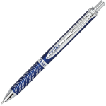 Pentel EnerGel Alloy Retractable Gel Pen, Medium Point, 0.7 mm, Blue Barrel, Black Ink