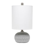 Lalia Home Concrete Thumbprint Table Lamp, 18-1/2inH, White Shade/Concrete Base