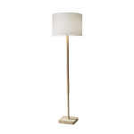 Adesso Ellis Floor Lamp, 58 1/2inH, White Shade/Natural Base