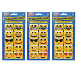 Ashley Productions Non-Magnetic Mini Whiteboard Erasers, Emotion Icons, Pack of 30