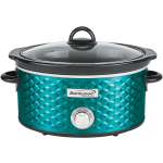 Brentwood SC-140BL Scallop Pattern 4.5 Quart Slow Cooker, Blue - 220 W1.13 gal - Cooking - Blue