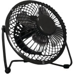 Optimus Personal Fan, 4-1/2inH x 4-7/16inW x 4inD, Black