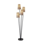 Adesso Wentworth 4-Light Floor Lamp, 68inH, Light Brown/Black