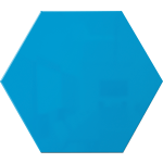 Ghent LINK Hex Premium Magnetic Marker Board, 18in x 21in, Bright Blue