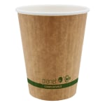 Planet+ Compostable Hot Cups, Double-Wall, 12 Oz, Brown, Pack Of 1,000 Cups