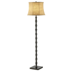 Adesso Stratton Floor Lamp, 62inH, Brown Shade/Black Base