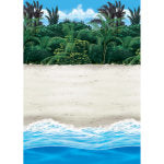 Amscan Summer Luau Beach Scene Setter Room Roll, 48in x 480in, Multicolor